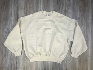 Sephora The Merch Shop Embroidered Crewneck Sweatshirt Cream Womens 2X NEW